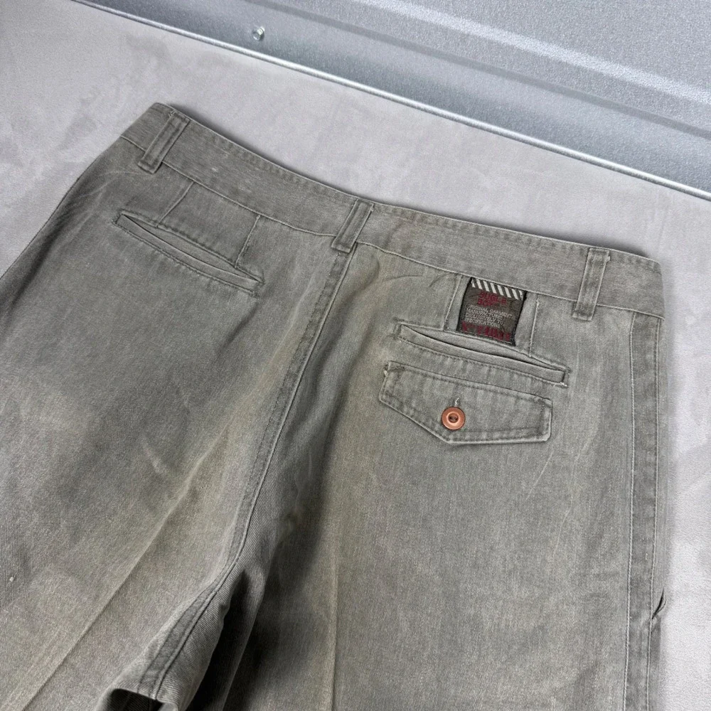 90s Mens Bugle Boy Acid Wash Pleated Tapered Chino Pants 34M